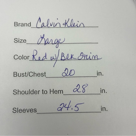 Calvin Klein Women's Knit Pullover Sweater Red with Black Trim. Size Large - Picture 8 of 8